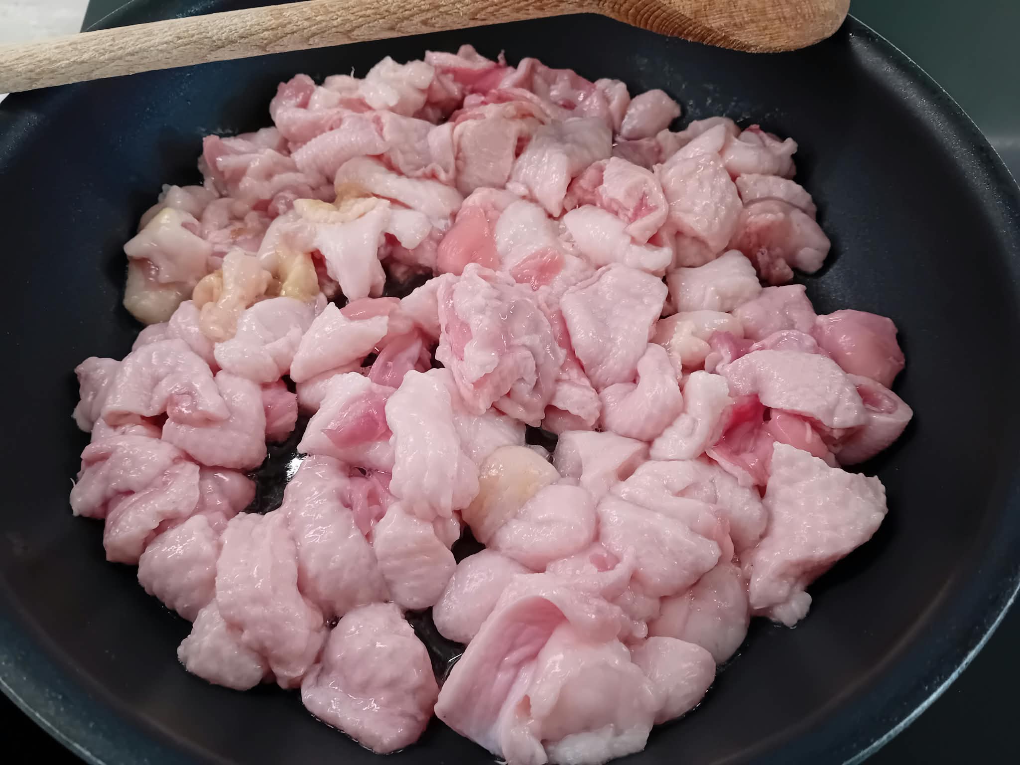 Výroba kuřecího sádla a škvarků - krok č. 1.